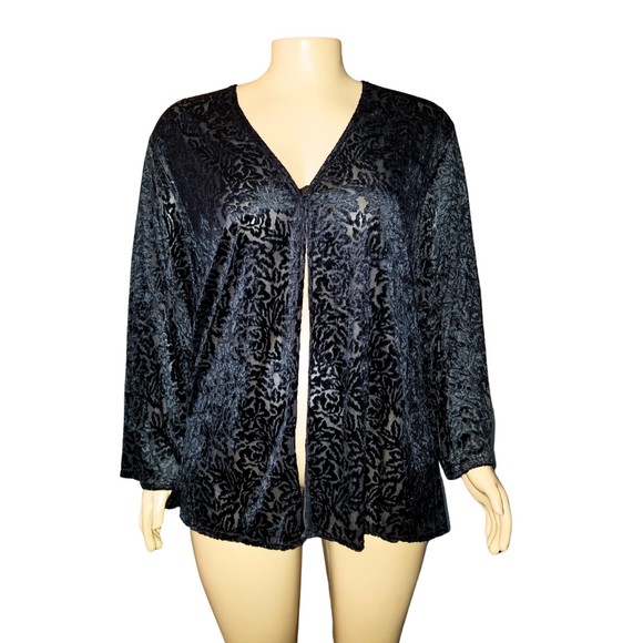 Vintage Lane Bryant Designs Black Sleeveless Dress with Velour Duster 22/24 - Picture 7 of 8